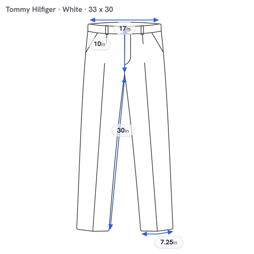$125 Tommy Hilfiger Modern-Fit Linen Dress Pants Men's 33 x 30 Solid White Flat - Picture 3 of 11